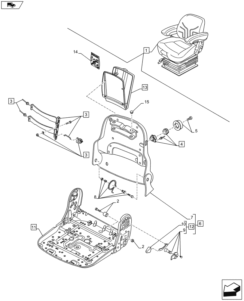 Схема запчастей Case IH FARMALL 105U - (90.124.AE[03A]) - VAR - 332850 - DRIVER SEAT, SEAT, AIR SUSPENSION, DELUXE - BEGIN YR 24-APR-2013 (90) - PLATFORM, CAB, BODYWORK AND DECALS