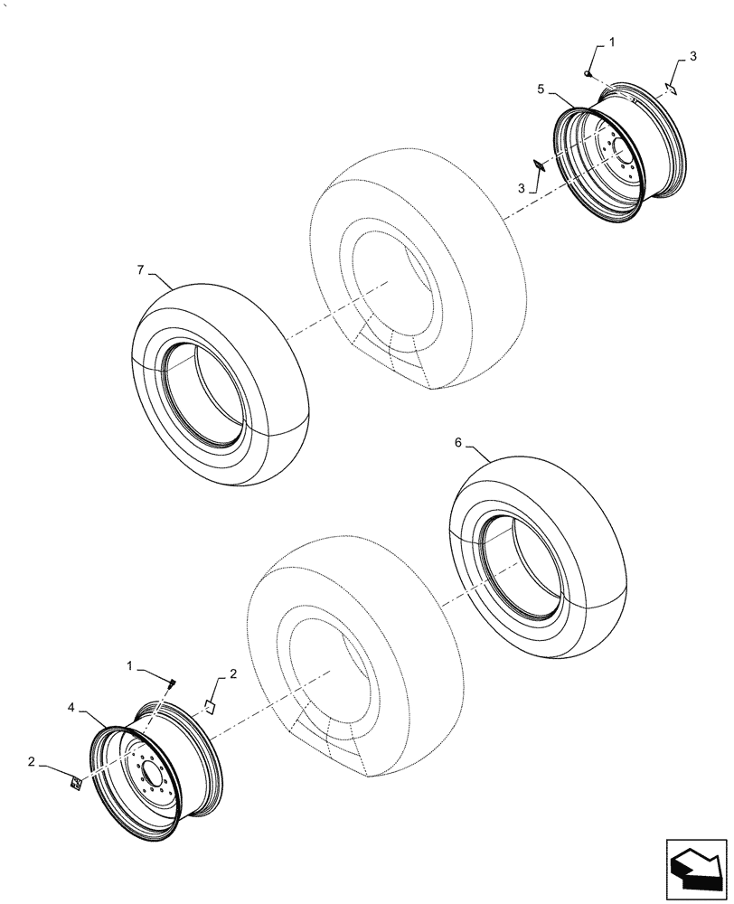 Схема запчастей Case IH AF4077 - (44.520.AF[02]) - REAR WHEEL TRACTION, USE FROM 2016 (44) - WHEELS