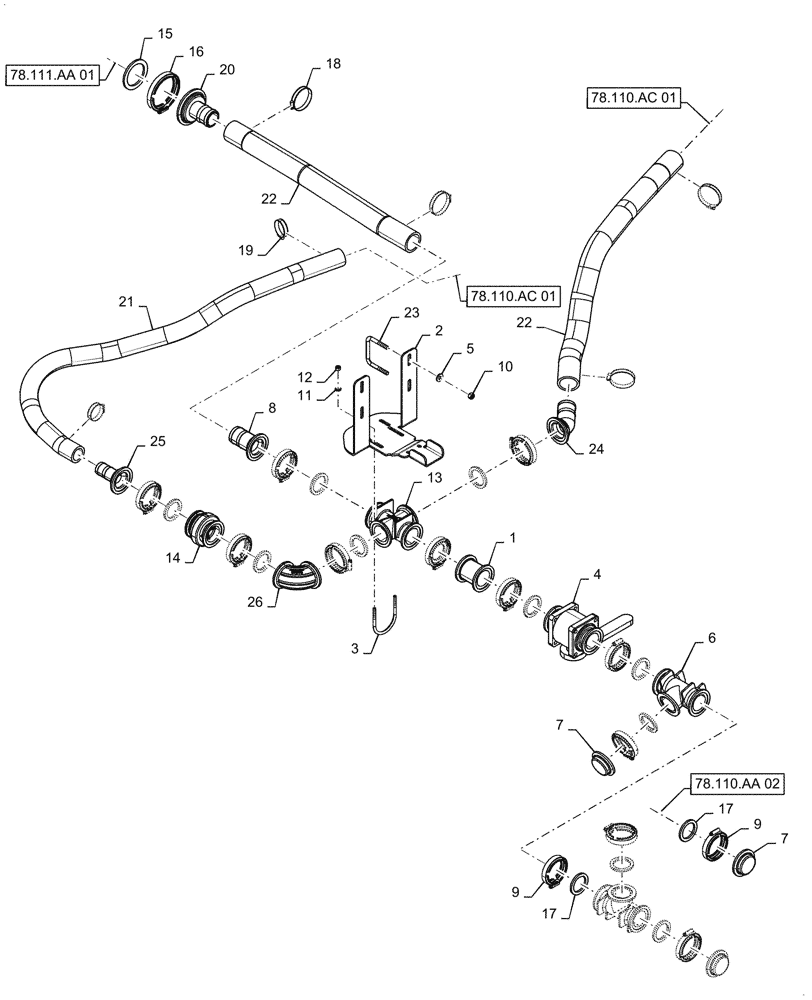 Схема запчастей Case IH PATRIOT 2250 - (78.110.AC[03]) - PRODUCT TANK SUMP, 2" PLUMBING ASN YGT042518 (78) - SPRAYING