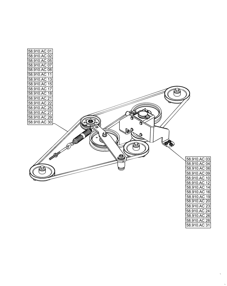Схема запчастей Case IH MW172S - (58.000.00[03]) - SECTION INDEX - PULLEY DRIVE (58) - ATTACHMENTS/HEADERS