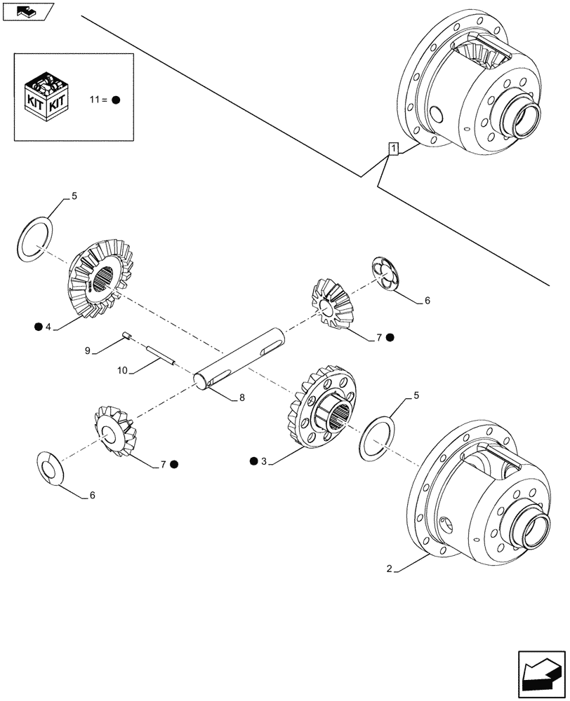 Схема запчастей Case IH FARMALL 115U - (27.106.AB[02]) - STD + VAR - 743931, 743932 - DIFFERENTIAL GEAR, PLANETARY HUB, COMPONENTS (27) - REAR AXLE SYSTEM