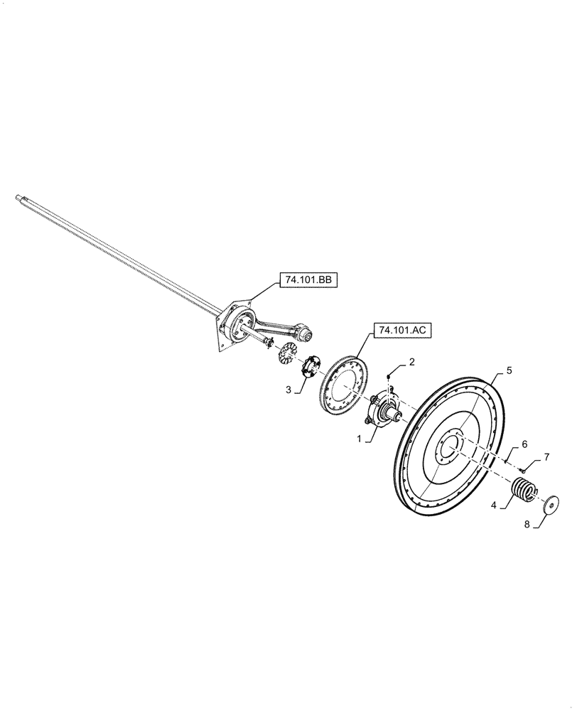 Схема запчастей Case IH 7088 - (74.101.AL) - SHAKER SHAFT DRIVE (74) - CLEANING