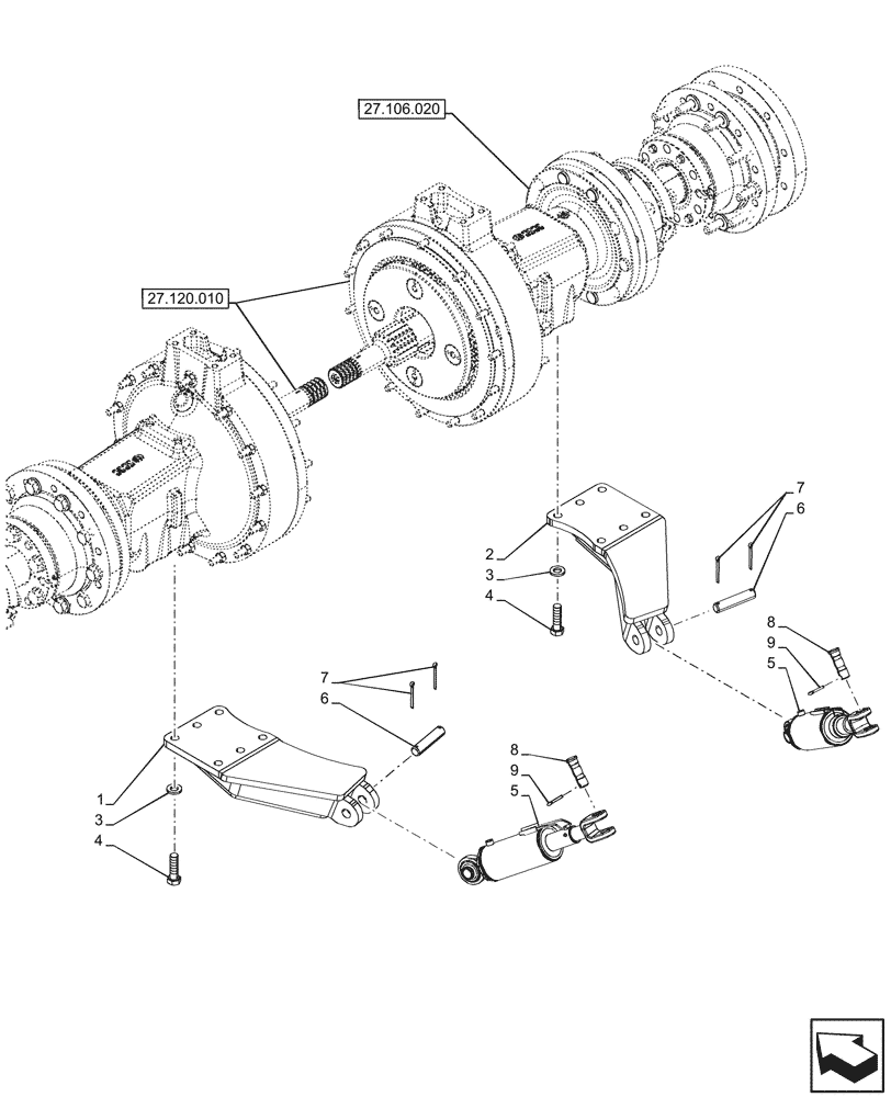 Схема запчастей Case IH OPTUM 270 CVT - (37.120.340) - VAR - 759042 - REAR, HITCHES, DRAWBARS AND IMPLEMENT COUPLINGS (37) - HITCHES, DRAWBARS & IMPLEMENT COUPLINGS