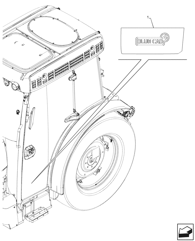 Схема запчастей Case IH FARMALL 90N - (90.108.860) - VAR - 759033 - BLUE CAB, DECAL (90) - PLATFORM, CAB, BODYWORK AND DECALS