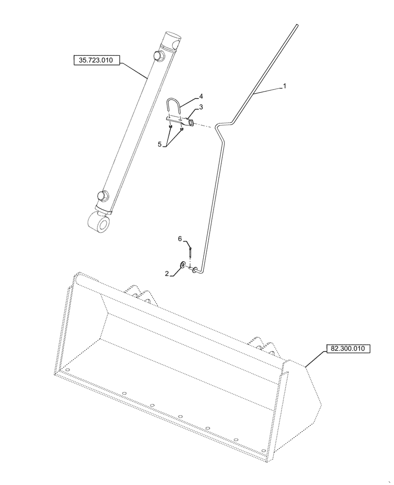 Схема запчастей Case IH L340A - (82.101.010) - BUCKET LEVEL INDICATOR (82) - FRONT LOADER & BUCKET