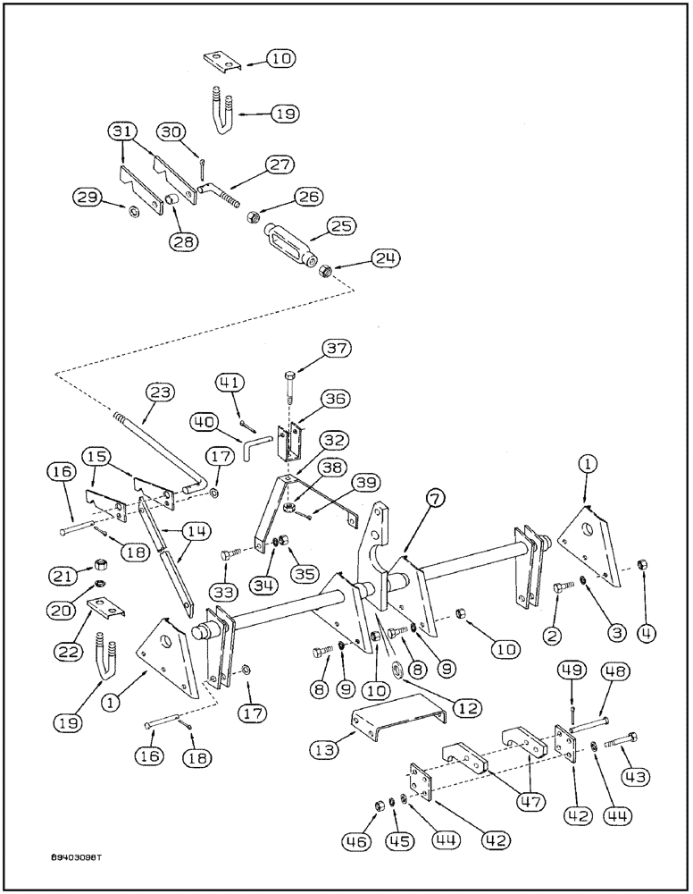 Схема запчастей Case IH 7100 - (9-124) - HYDRAULIC LIFT (09) - CHASSIS/ATTACHMENTS