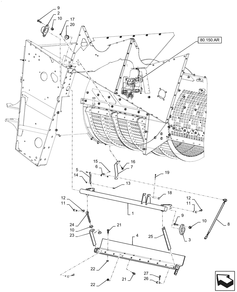 Схема запчастей Case IH 7088 - (66.110.AF) - CONCAVE CONTROL SHAFT (66) - THRESHING