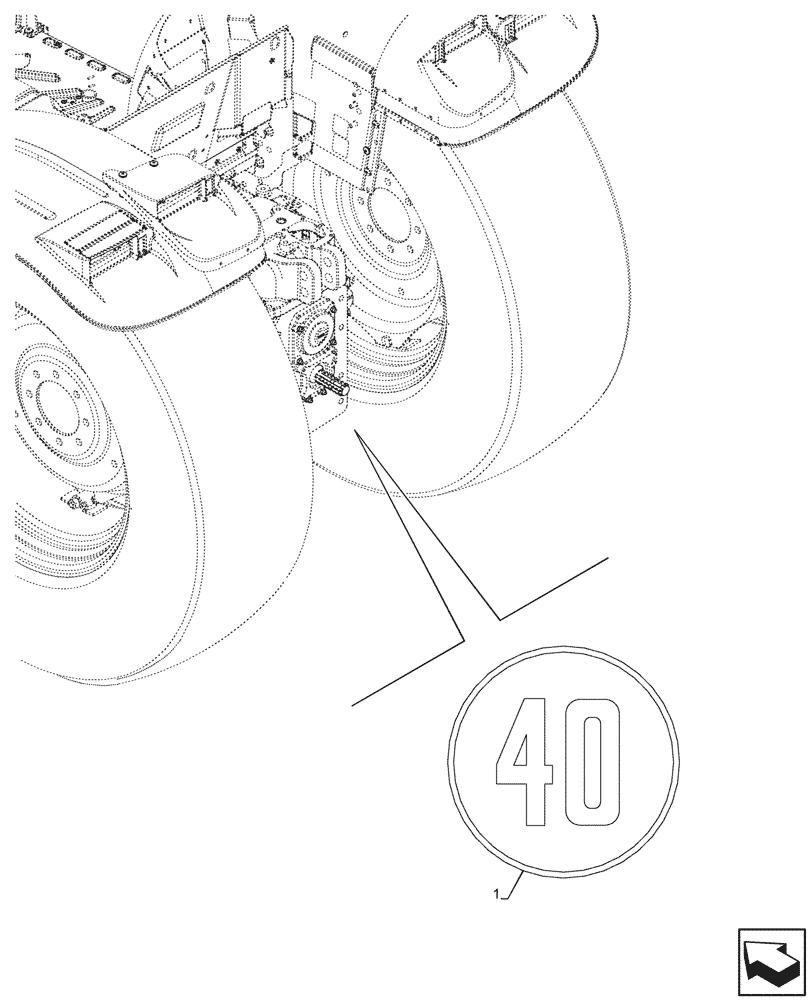 Схема запчастей Case IH FARMALL 80V - (90.108.030) - HIGH SPEED, 40 KPH, DECAL (90) - PLATFORM, CAB, BODYWORK AND DECALS