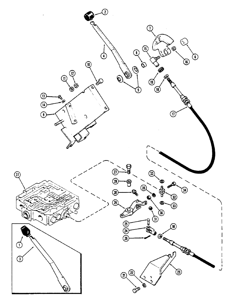 Схема запчастей Case IH 2670 - (196) - POWER SHIFT LINKAGE (06) - POWER TRAIN