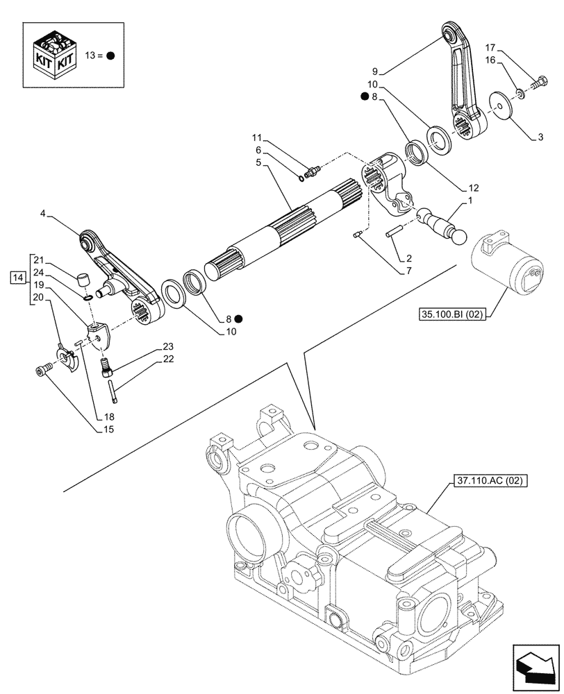 Схема запчастей Case IH FARMALL 65C - (37.110.AQ[04]) - VAR - 743596 - HYDRAULIC LIFT, SUPPORT (W/ LIFT-O-MATIC, W/ 1 AUXILIARY LIFT RAM) (37) - HITCHES, DRAWBARS & IMPLEMENT COUPLINGS