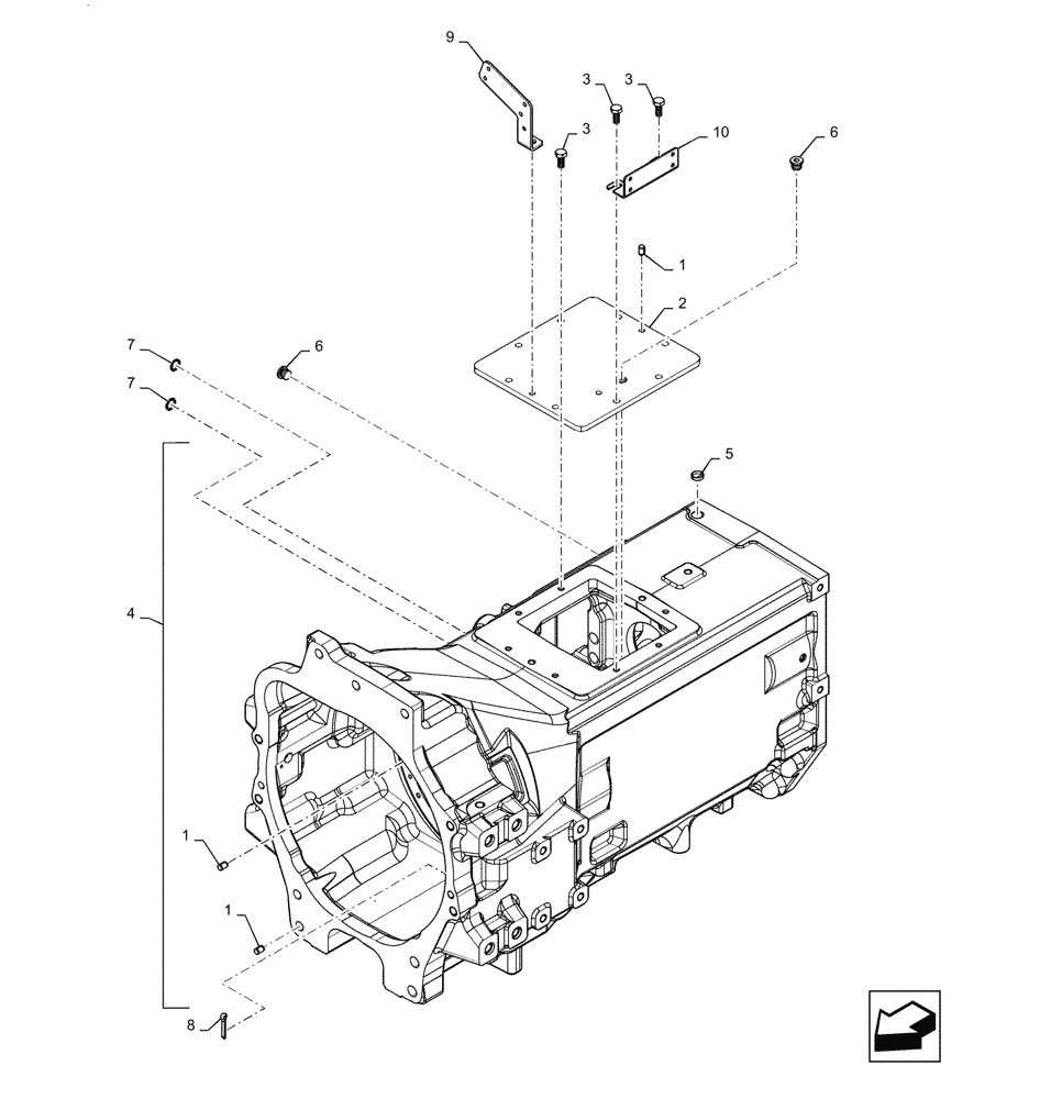 Схема запчастей Case IH PUMA1654 - (21.111.AD[02]) - TRANSMISSION HOUSING COVER (21) - TRANSMISSION