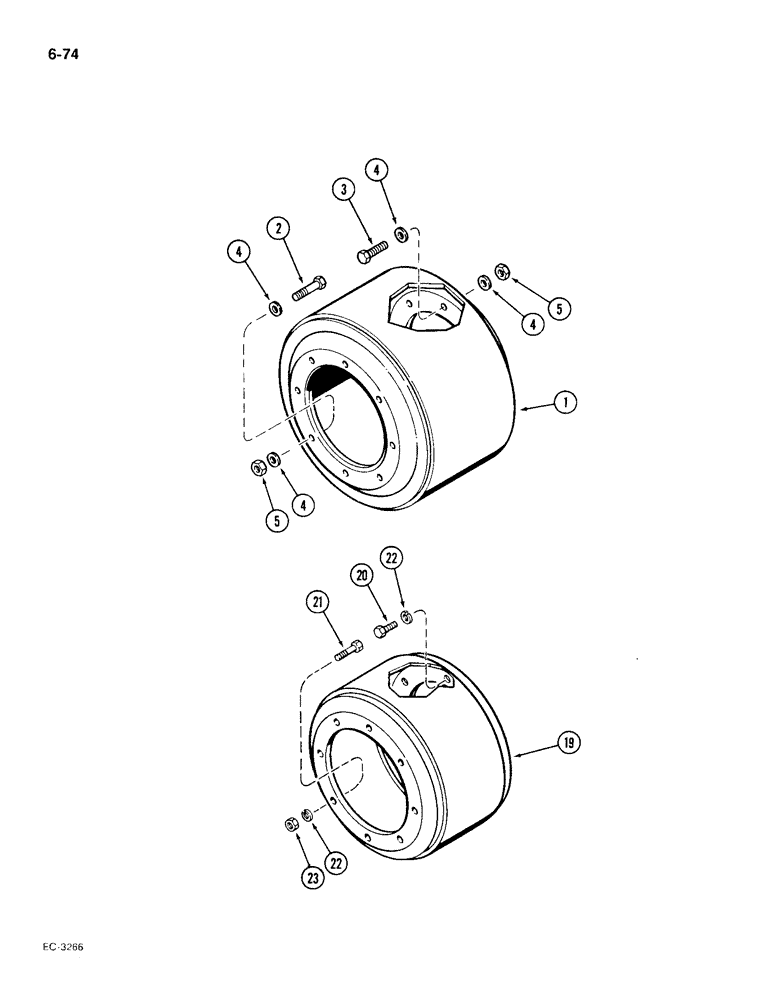 Схема запчастей Case IH 1896 - (6-74) - DUAL WHEEL SPACER (06) - POWER TRAIN