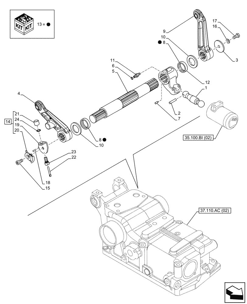 Схема запчастей Case IH FARMALL 65C - (37.110.AQ[03]) - VAR - 743595 - HYDRAULIC LIFT, SUPPORT (W/ LIFT-O-MATIC) (37) - HITCHES, DRAWBARS & IMPLEMENT COUPLINGS