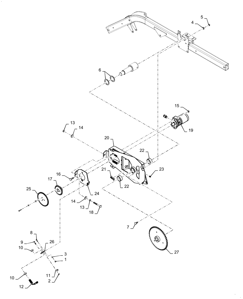 Схема запчастей Case IH DH363 - (58.105.AE[02]) - RH, REEL DRIVE, ASSY (58) - ATTACHMENTS/HEADERS