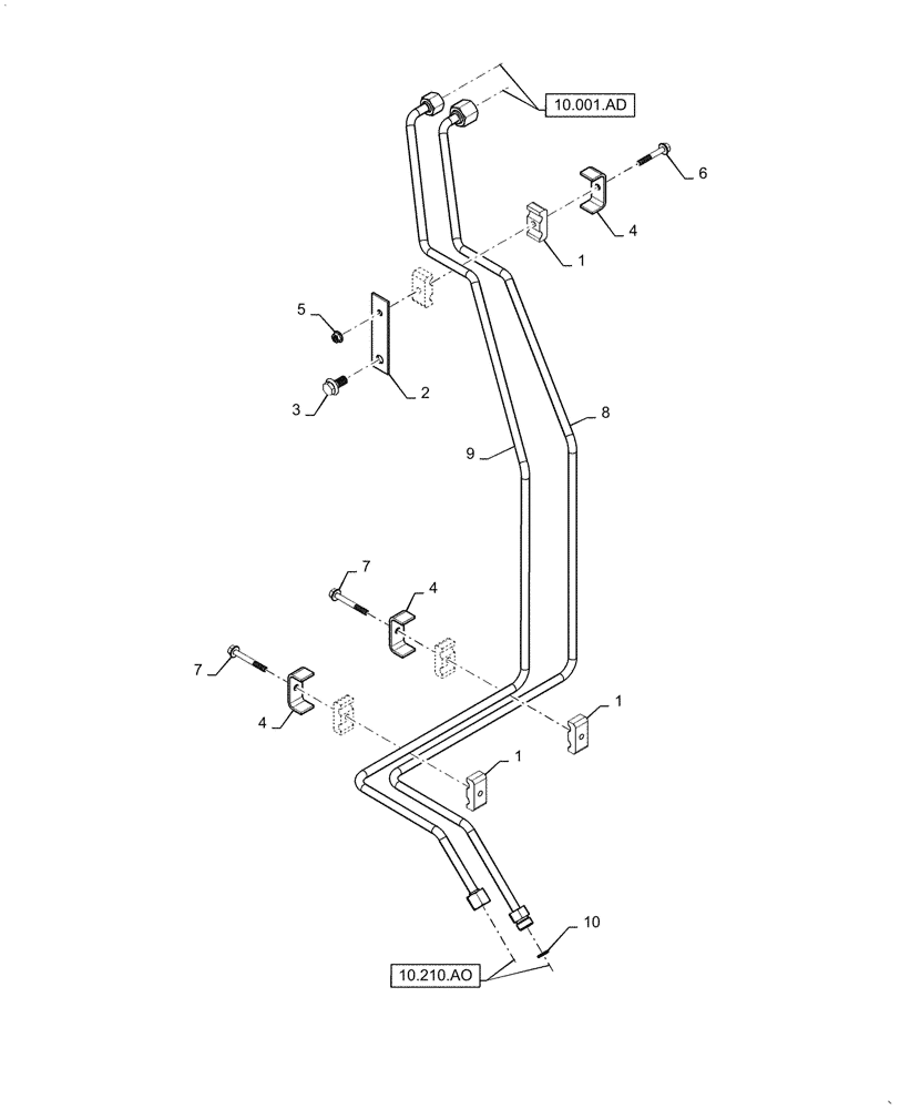 Схема запчастей Case IH 5088 - (10.210.AF) - ENGINE FUEL LINE (10) - ENGINE