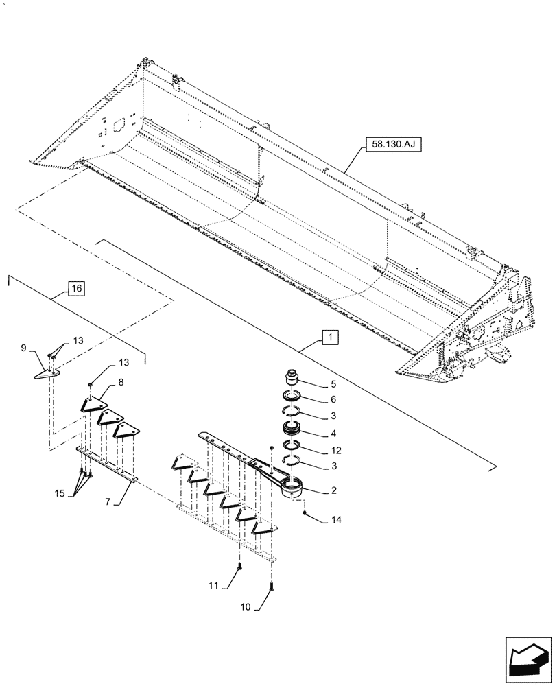 Схема запчастей Case IH 2060-15 - (58.110.BD[02]) - CUTTERBAR, SICKLE KIT,15FT, FF (58) - ATTACHMENTS/HEADERS