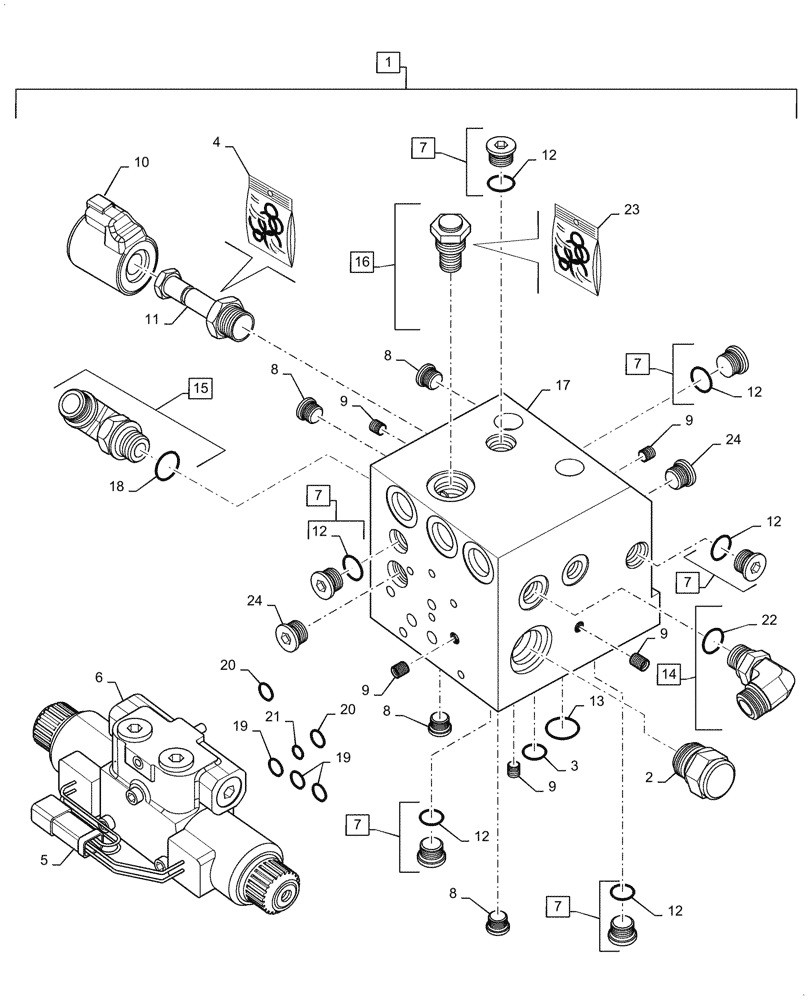 Схема запчастей Case IH MAGNUM 225 - (41.200.09) - VALVE ASSEMBLY, AUTOGUIDANCE WITH CVT (41) - STEERING