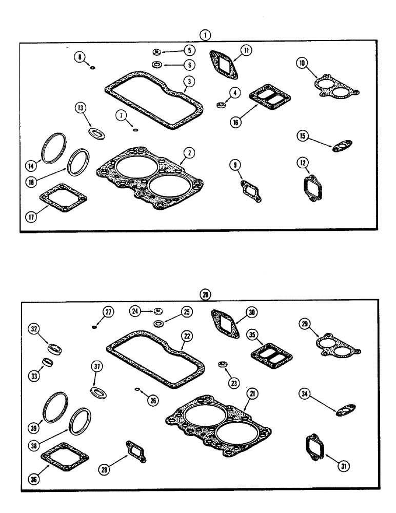 Схема запчастей Case IH 2470 - (040) - ENG. GASKET KITS, 504BDT DIESEL ENG., VALVE GRIND KIT, USE W/ 5.189" TO 5.194" FIRE DAM DIA. SLEEVE (02) - ENGINE