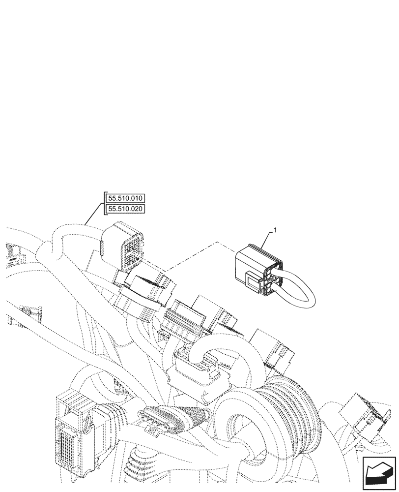 Схема запчастей Case IH FARMALL 110V - (55.024.260) - VAR - 743381, 743508 - SHUTTLE,JUMPER (55) - ELECTRICAL SYSTEMS