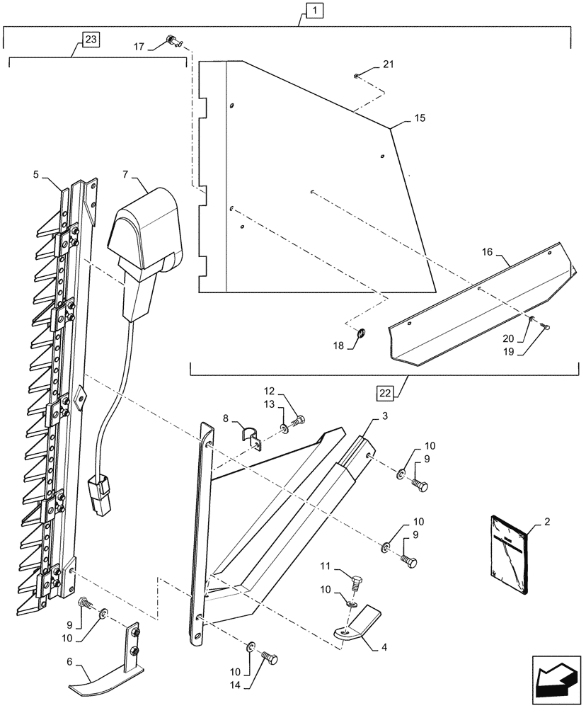 Схема запчастей Case IH 2060-20 - (88.100.58[04]) - DIA KIT, VERTICAL KNIFE, KIT, RH, A FI (88) - ACCESSORIES