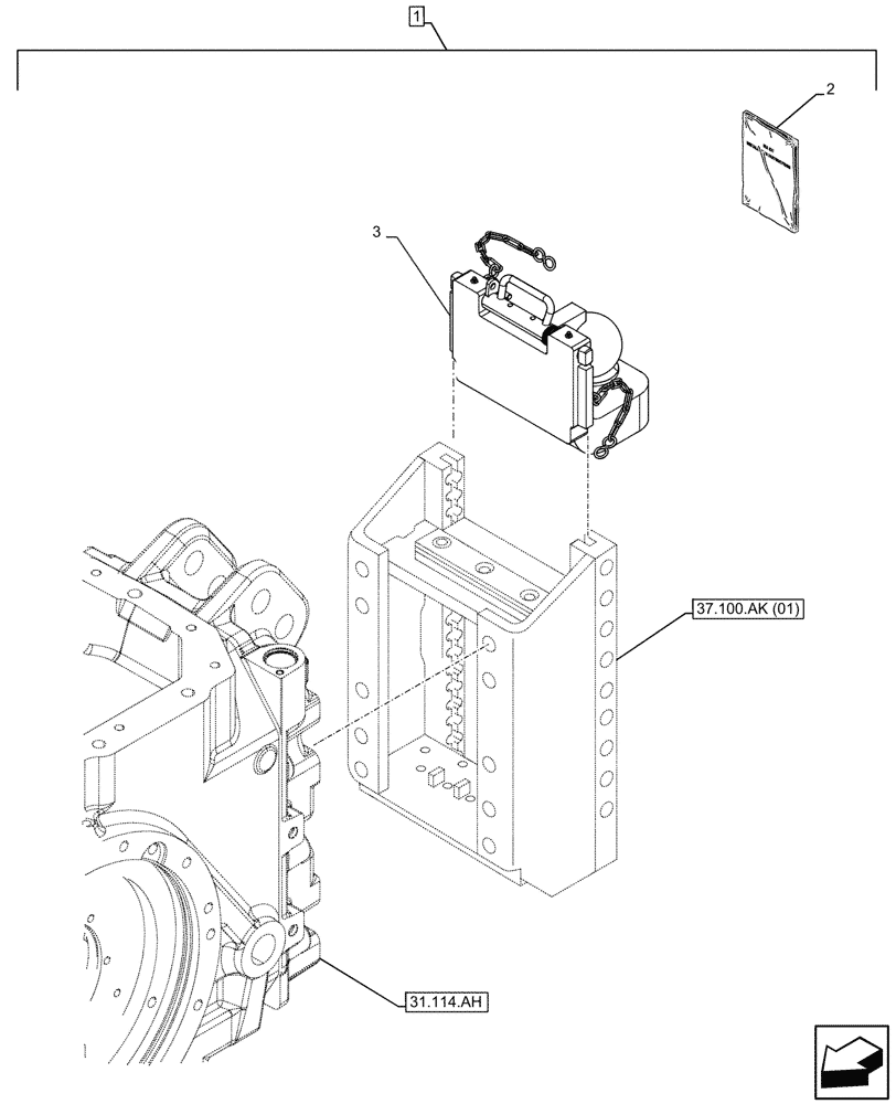 Схема запчастей Case IH MAXXUM 115 - (88.100.37[04]) - DIA KIT, TOW HOOK, BALL (80 MM) (88) - ACCESSORIES