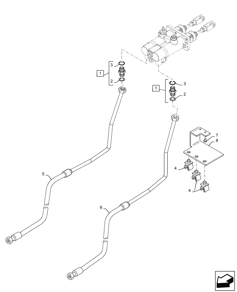 Схема запчастей Case IH PUMA1654 - (33.202.AP[01]) - BRAKE LINE (33) - BRAKES & CONTROLS