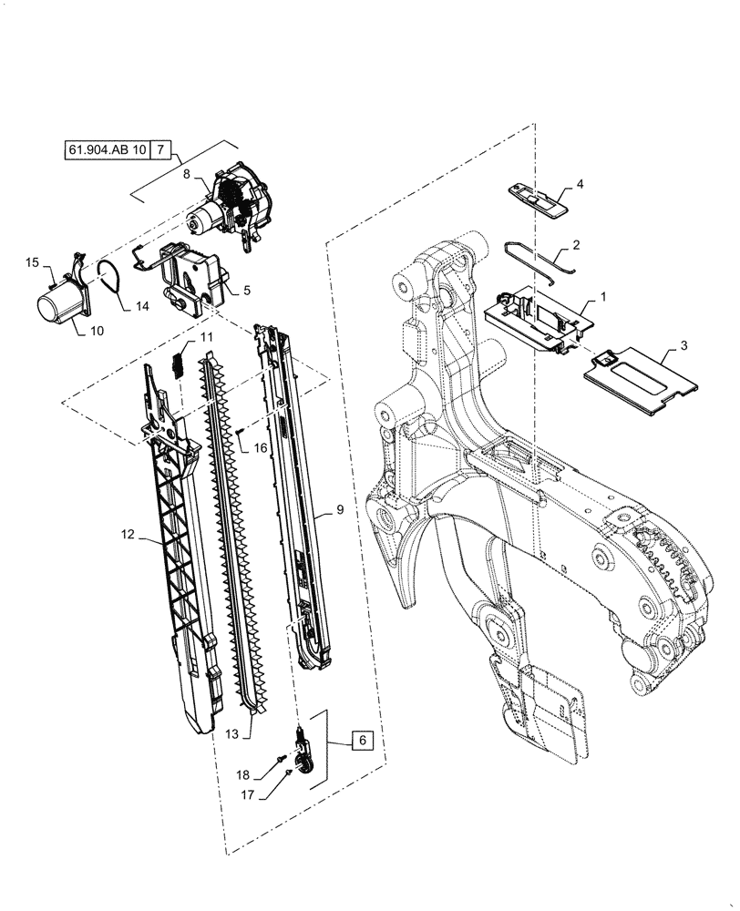 Схема запчастей Case IH 2150 - (61.904.AB[04]) - ROW UNIT SPEED TUBE (61) - METERING SYSTEM