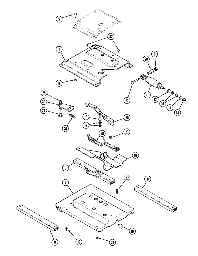 Схема запчастей Case IH 2394 - (9-056) - CLOTH SEAT, AIR/OIL SUSPENSION, PRIOR TO P.I.N. 9938101 (09) - CHASSIS/ATTACHMENTS