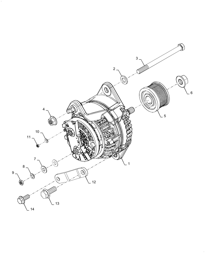 Схема запчастей Case IH 7088 - (55.301.AD[02]) - ALTERNATOR & MOUNTING PARTS, ASN Y9G001764 (55) - ELECTRICAL SYSTEMS