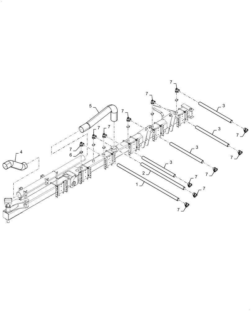 Схема запчастей Case IH 1255 - (79.103.AA[04]) - VACUUM DELIVERY HOSES RIGHT FOR 16 ROW (79) - PLANTING