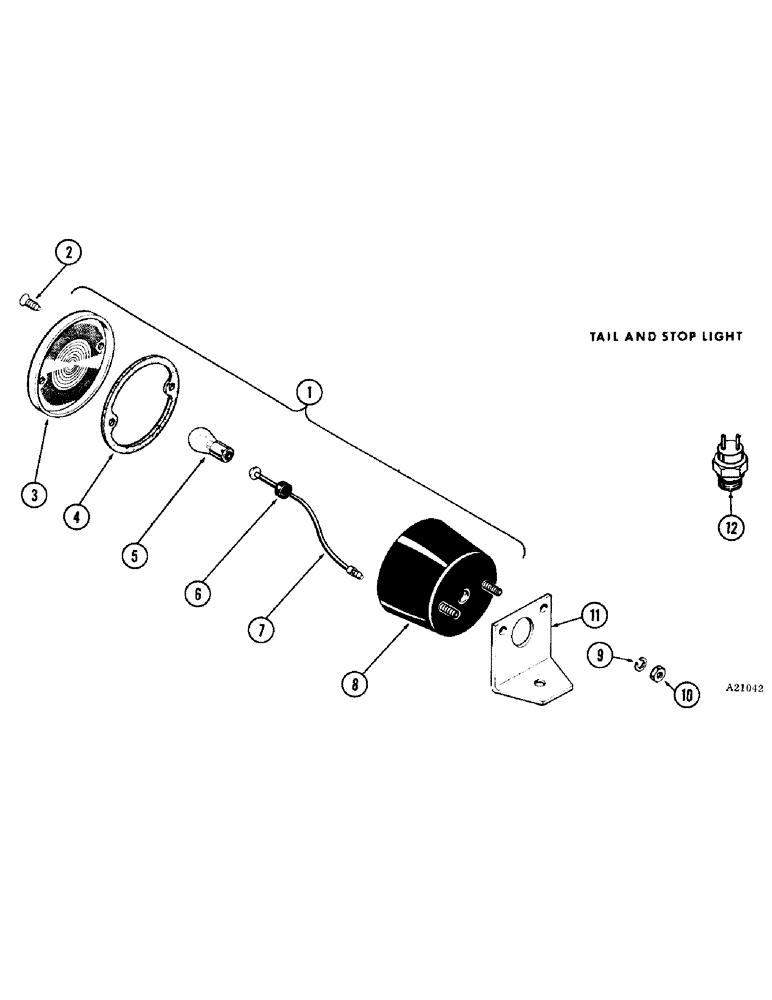 Схема запчастей Case IH 1470 - (046[1]) - STOP AND TAIL LIGHT (04) - ELECTRICAL SYSTEMS