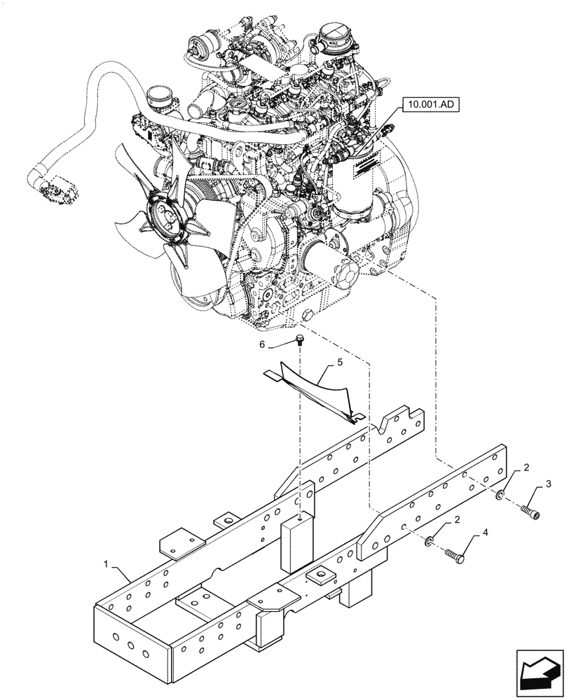 Схема запчастей Case IH FARMALL 55C - (39.100.AY) - FRAME, FRONT (39) - FRAMES AND BALLASTING