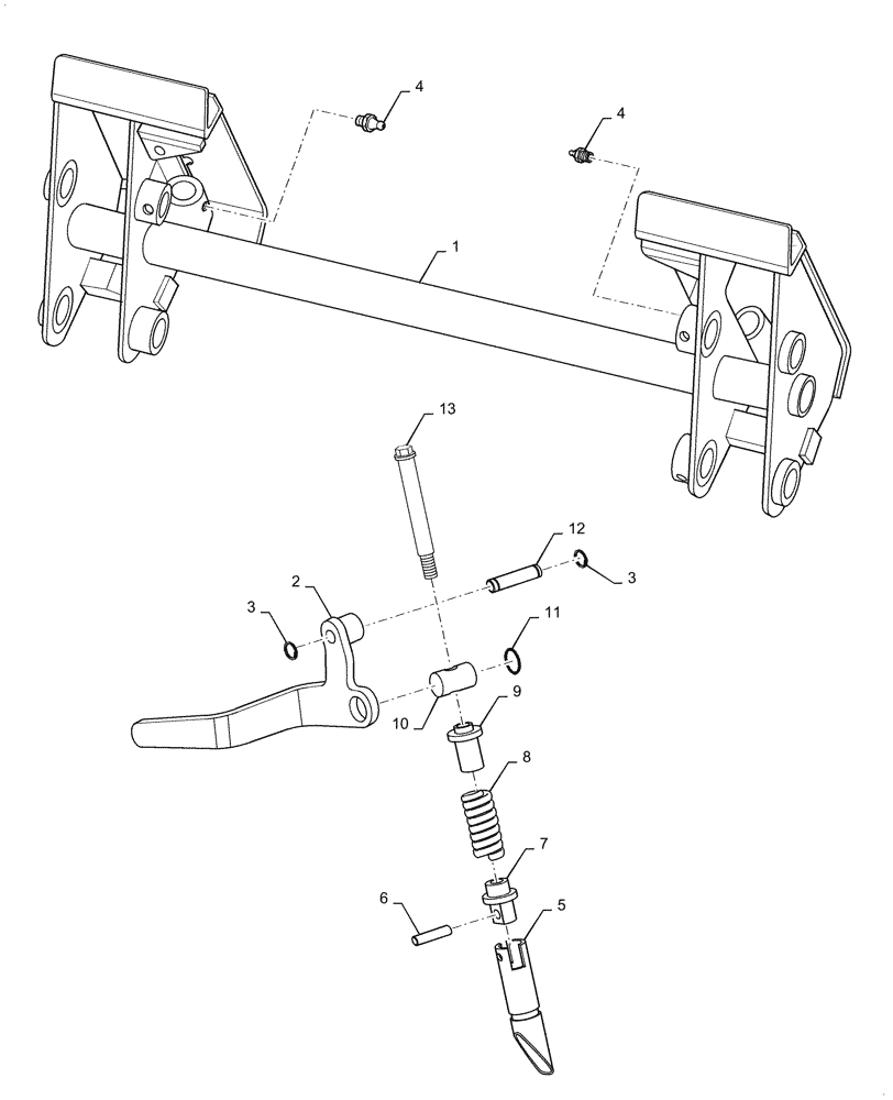 Схема запчастей Case IH FARMALL 75C - (82.100.0101[05]) - QUICK COUPLER LEVER (82) - FRONT LOADER & BUCKET