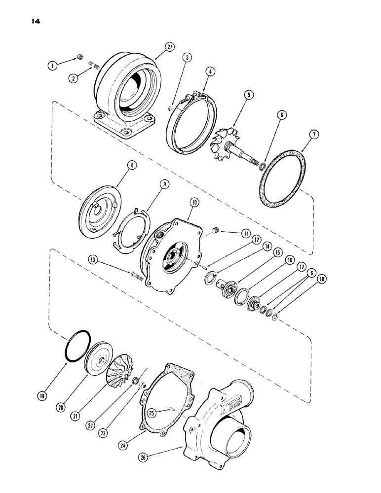 Схема запчастей Case IH 1200 - (014) - TURBO CHARGER, (451) DIESEL ENGINE (02) - ENGINE