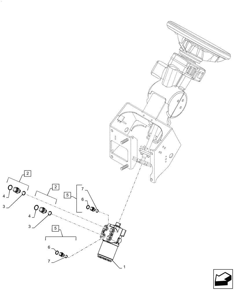 Схема запчастей Case IH PUMA1654 - (41.101.AB[03]) - STEERING COLUMN AND WHEEL (41) - STEERING