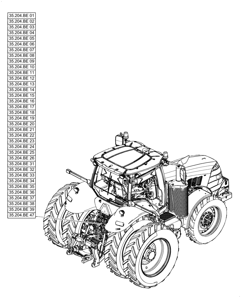 Схема запчастей Case IH MAGNUM 280 - (00.000.35[02]) - PICTORIAL INDEX - HYDRAULIC SYSTEMS (00) - GENERAL & PICTORIAL INDEX