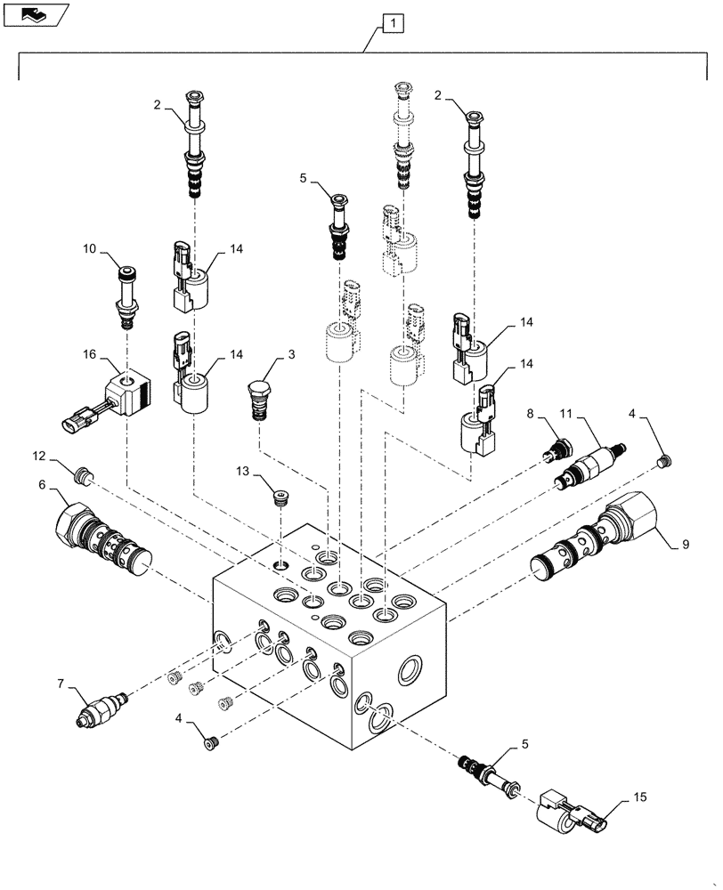 Схема запчастей Case IH 3555 - (35.204.BE[01]) - DELUXE AUGER VALVE CONTROL (35) - HYDRAULIC SYSTEMS