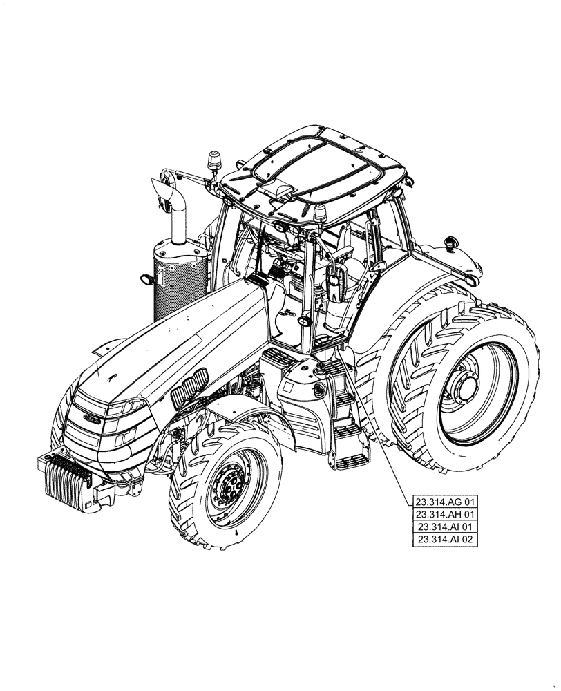 Схема запчастей Case IH MAGNUM 3154 - (23.000.00) - SECTION INDEX - FOUR WHEEL DRIVE SYSTEM (23) - FOUR WHEEL DRIVE SYSTEM