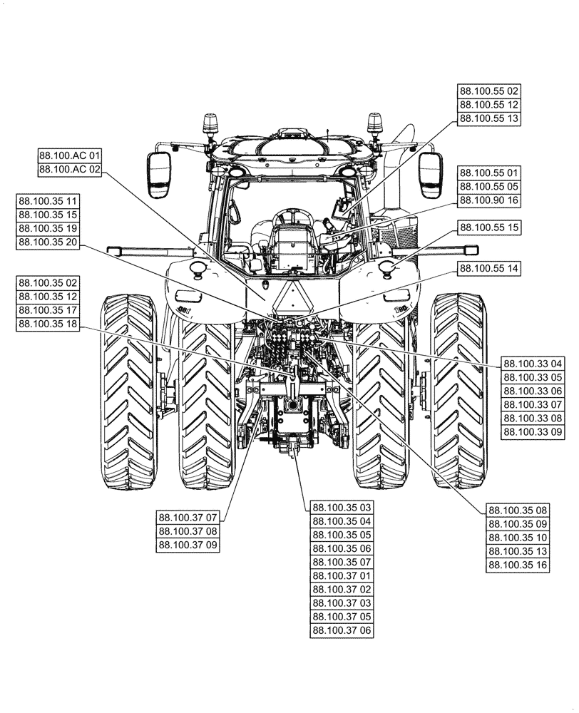 Схема запчастей Case IH MAGNUM 280 - (00.000.88[02]) - PICTORIAL INDEX - ACCESSORIES (00) - GENERAL & PICTORIAL INDEX