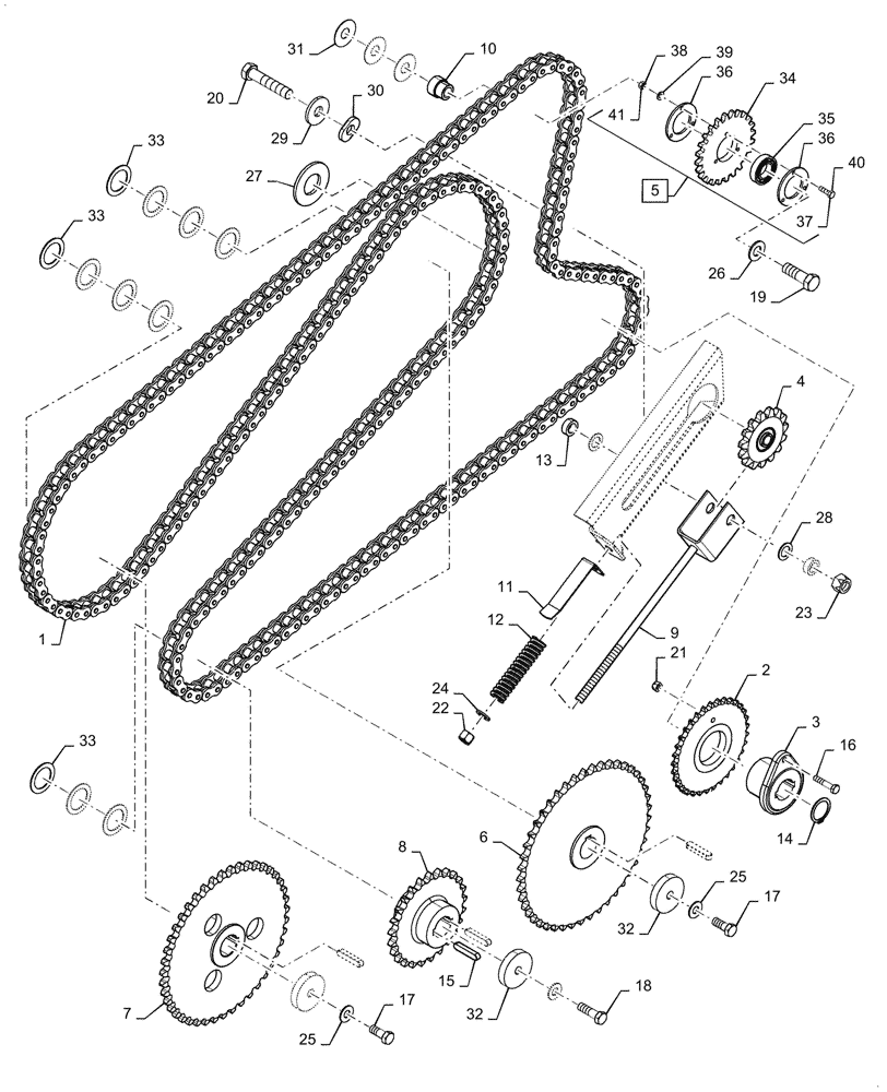 Схема запчастей Case IH 7088 - (80.175.AD[02]) - UNLOADING CHAIN DRIVE (80) - CROP STORAGE/UNLOADING