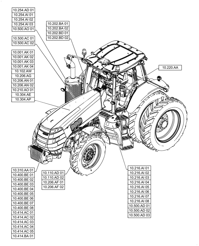 Схема запчастей Case IH MAGNUM 3154 - (10.000.00) - SECTION INDEX - ENGINE (10) - ENGINE