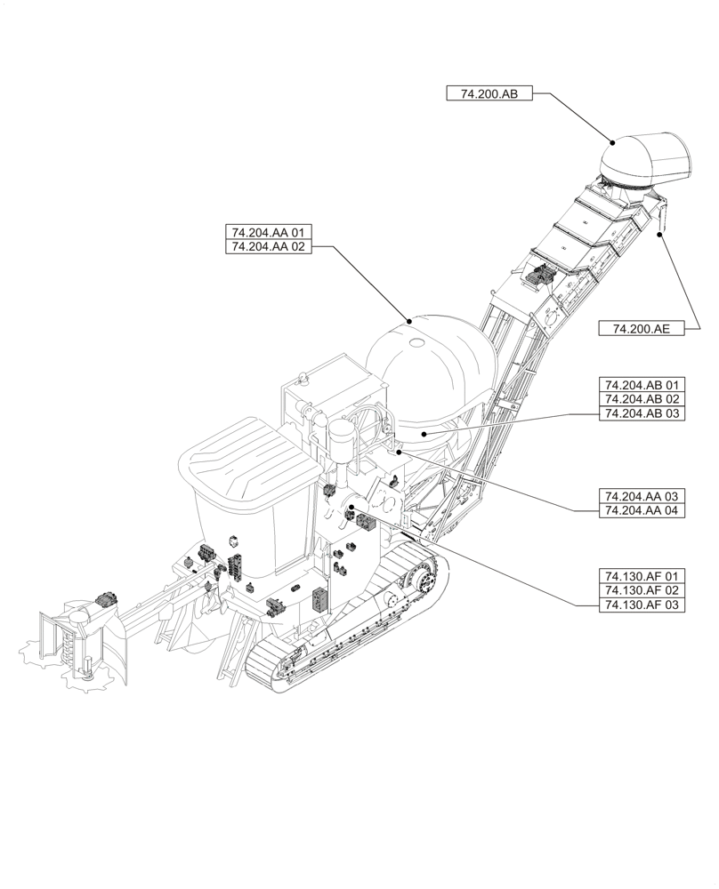Схема запчастей Case IH A8800 - (00.000.74) - PICTORIAL INDEX - CLEANING (00) - GENERAL & PICTORIAL INDEX