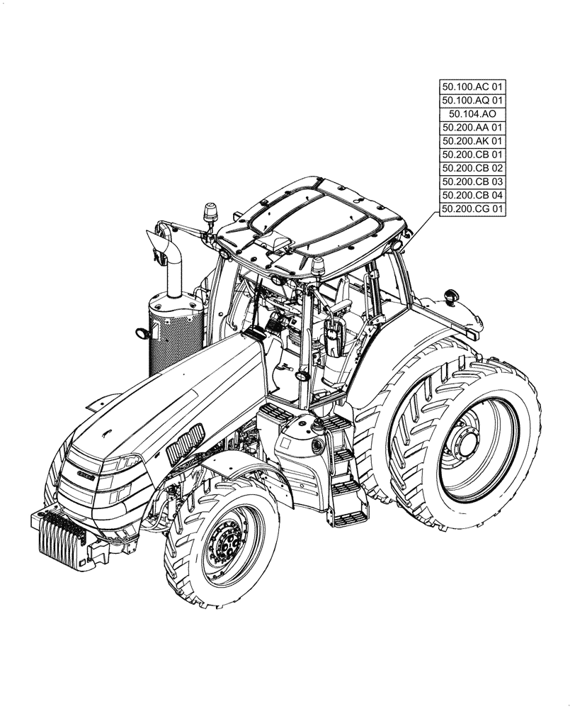 Схема запчастей Case IH MAGNUM 280 - (00.000.50) - PICTORIAL INDEX - CAB CLIMATE CONTROL (00) - GENERAL & PICTORIAL INDEX