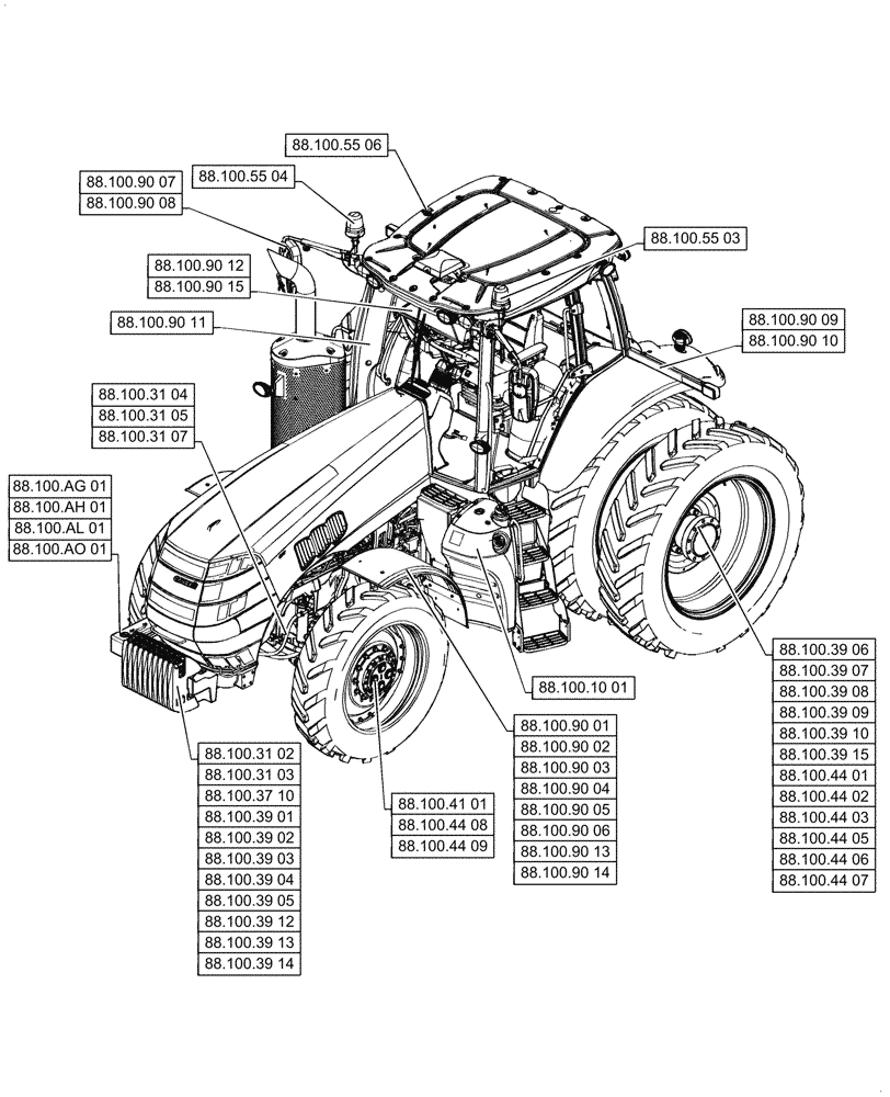 Схема запчастей Case IH MAGNUM 250 - (00.000.88[01]) - PICTORIAL INDEX - ACCESSORIES (00) - GENERAL & PICTORIAL INDEX