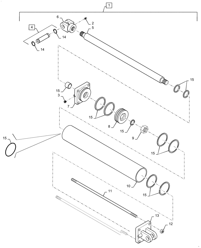 Схема запчастей Case IH 2355 - (35.911.AB[01]) - HYDRAULIC LIFT CYLINDER (35) - HYDRAULIC SYSTEMS