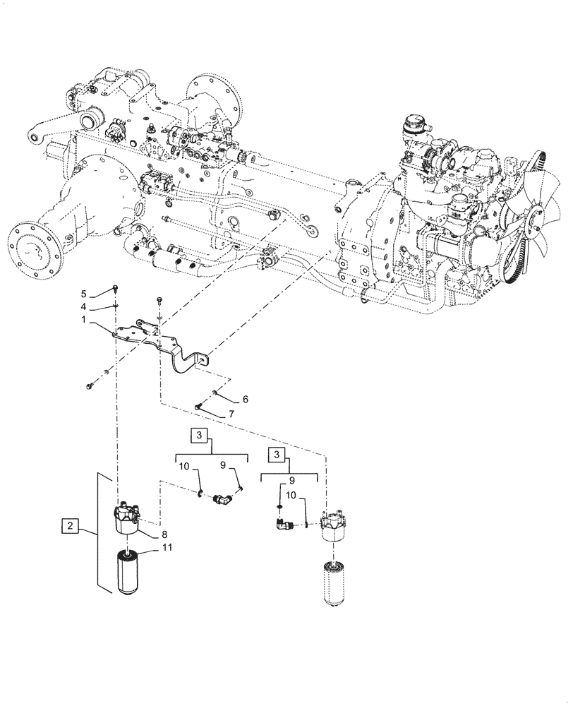 Схема запчастей Case IH FARMALL 55C - (35.300.AN[03]) - HYDRAULIC OIL FILTER (35) - HYDRAULIC SYSTEMS