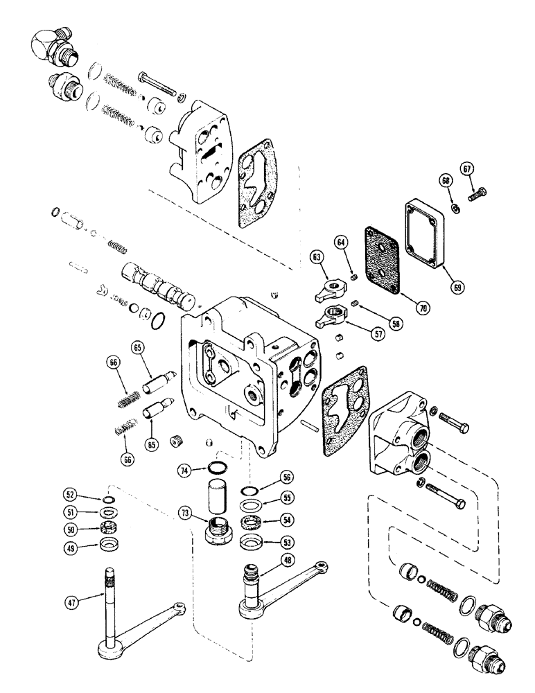 Схема запчастей Case IH 2470 - (213A) - A77128 REMOTE HYDRAULIC VALVE (08) - HYDRAULICS