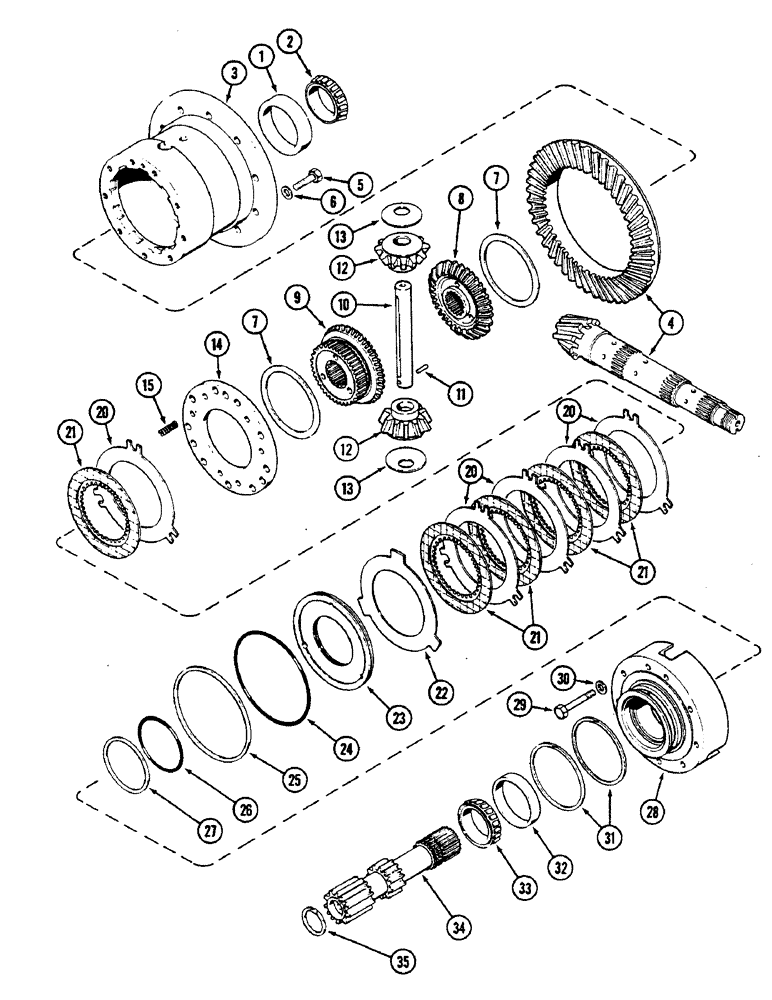 Схема запчастей Case IH 2290 - (6-284) - DIFFERENTIAL ASSEMBLY, PINION GEAR, CLUTCH AND CAGE, TRANSMISSION S.N. 10237494 THROUGH 10270794 (06) - POWER TRAIN