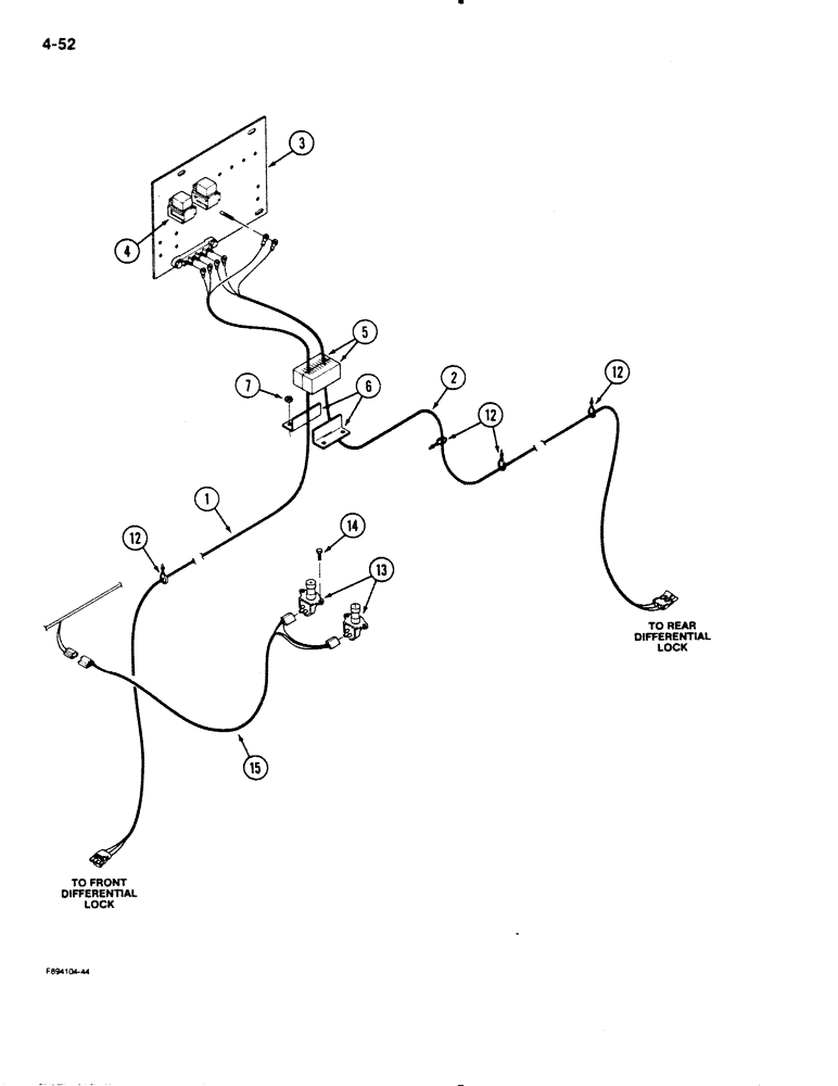 Схема запчастей Case IH 9130 - (4-52) - CONTROL TRACTION DIFFERENTIAL HARNESSES (04) - ELECTRICAL SYSTEMS