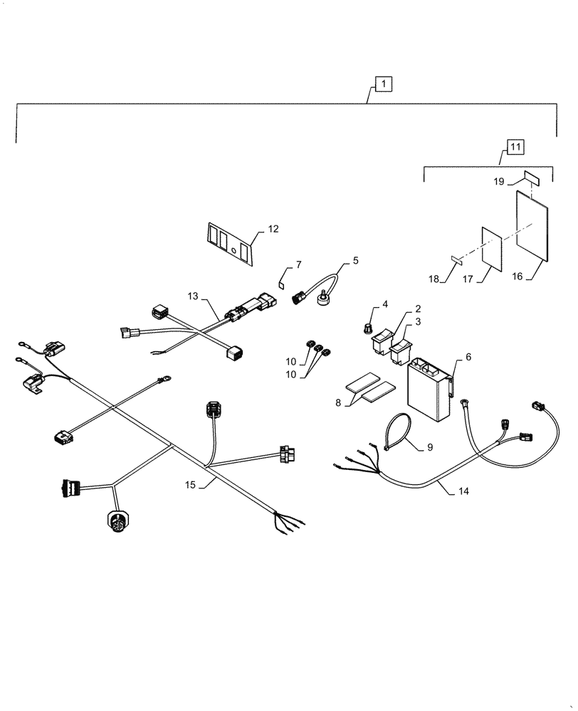 Схема запчастей Case IH AF4088 - (88.100.55[01]) - DIA KIT, HYDRAULIC REEL ELECTRICAL, USE FOR 2016 (88) - ACCESSORIES